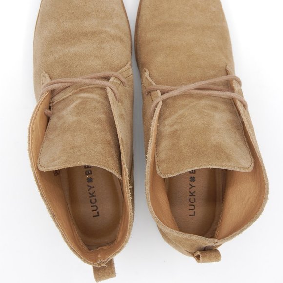 Lucky Brand Leather Suede Lace Up Chukka Boots Desert Tan Womens Us Size 8.5 M - Picture 11 of 12